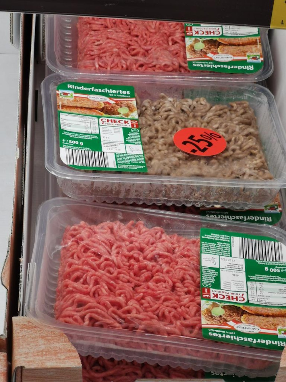 Das Fleisch sieht stark mitgenommen aus.