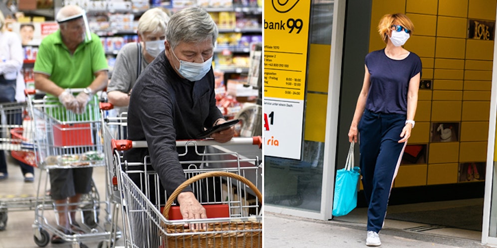In Supermärkten und der Post sind Masken Pflicht.