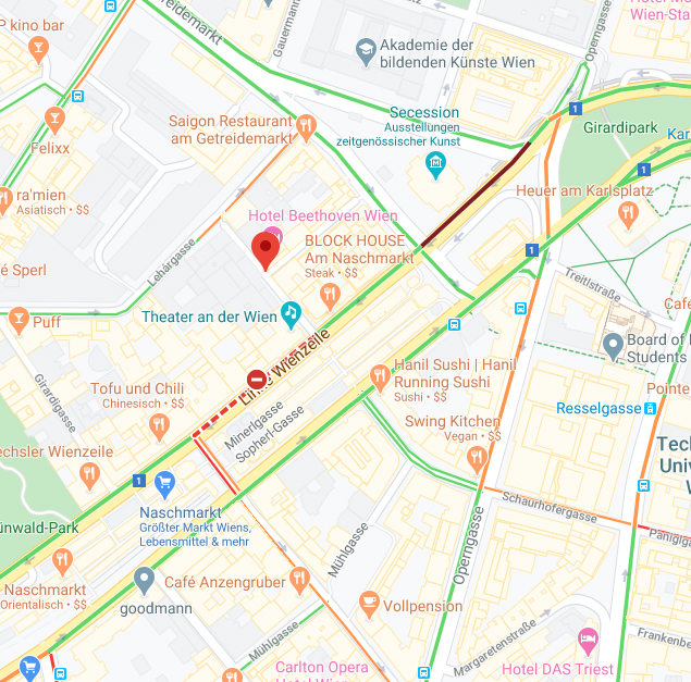Auf der Linken Wienzeile ist es zu einem Unfall gekommen.
