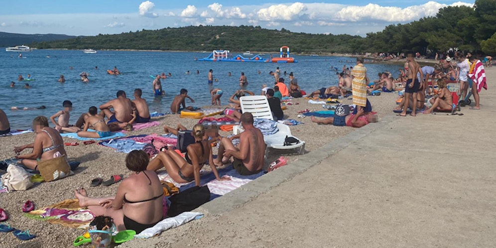 Urlauber in Tisno (Kroatien)