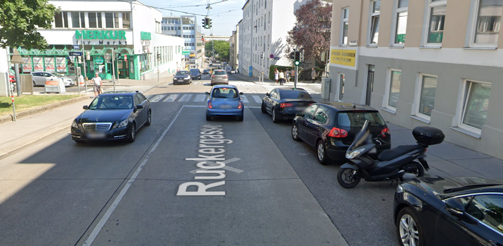 Sperre der Ruckergasse stadtauswärts