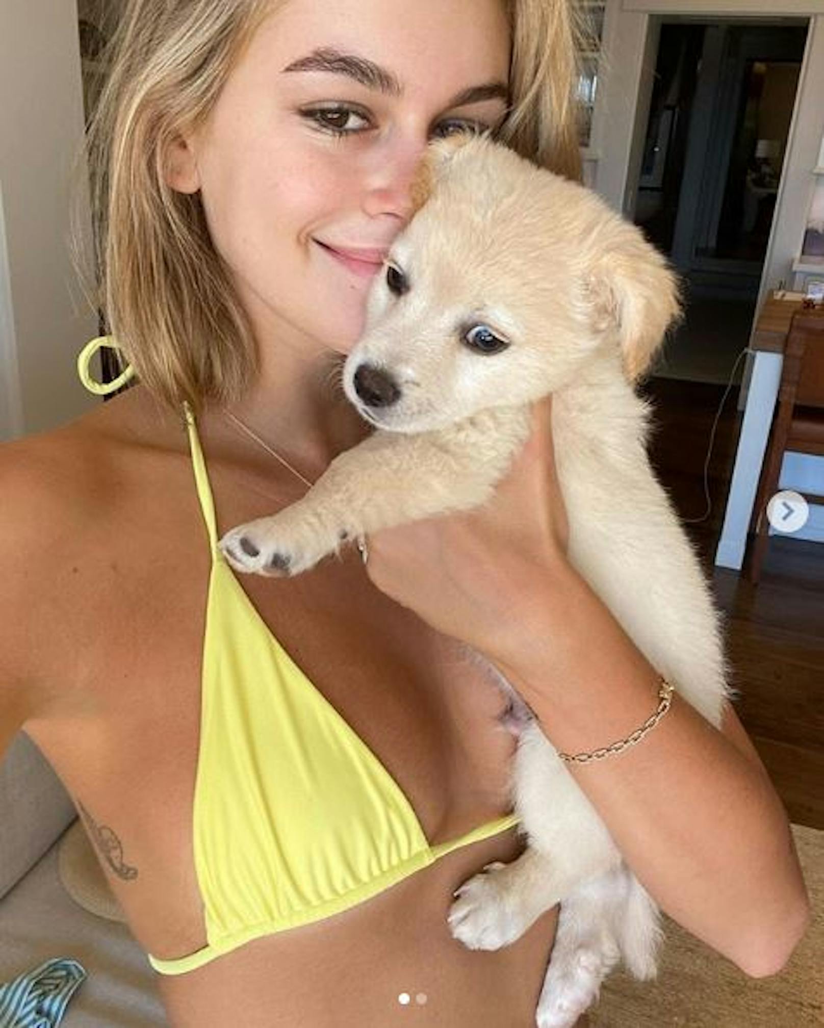 26.07.2020: <strong>Model Kaia Gerber </strong>hat einen Hund adoptiert. Der Süße heißt "Milo".  