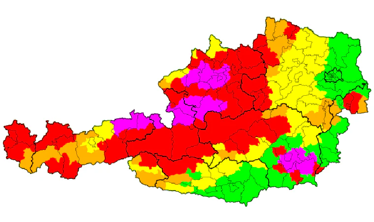 Unwetter zieht Richtung Wien.