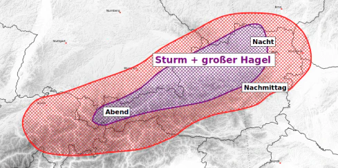 Gewittergefahr am Dienstag und Dienstagnacht in fast ganz Österreich