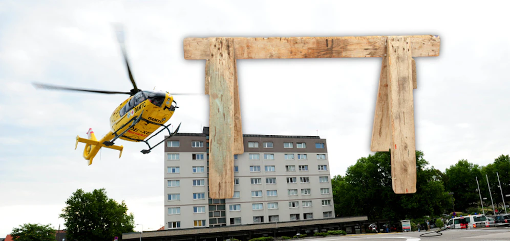 Montage/Helikopter-Einsatz und Bock.