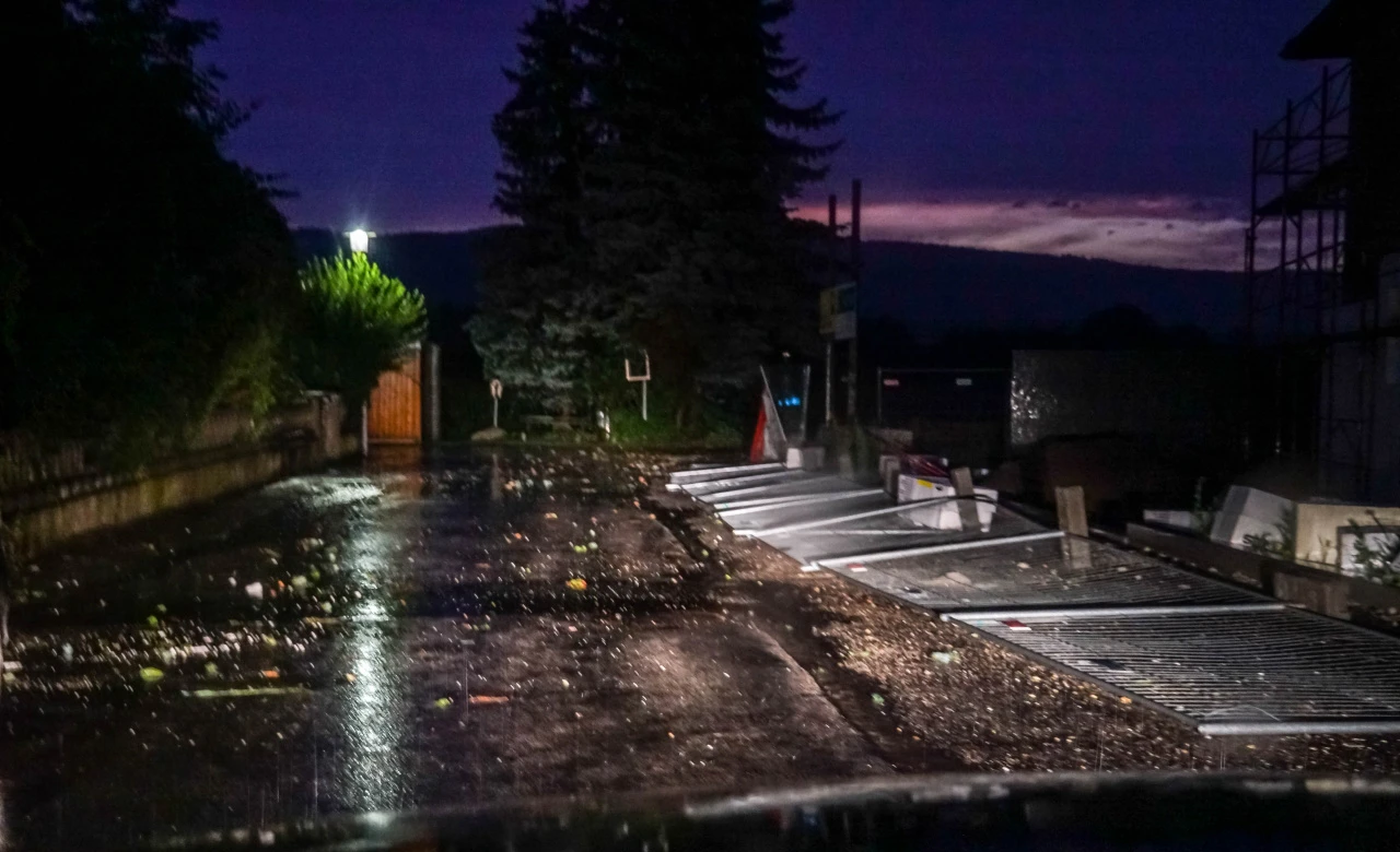 Sturmschäden in Prinzersdorf im Bezirk St. Pölten.