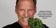 Bei Arnie-Freund wachsen Muskeln mit Grünzeug