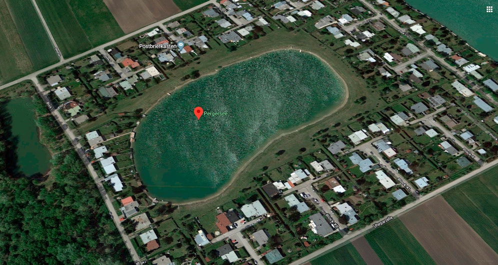 Satellitenbild der Feriensiedlung um den Pergersee in Trausdorf an der Wulka