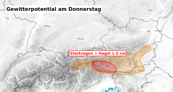 Gewitterpotential am Donnerstag
