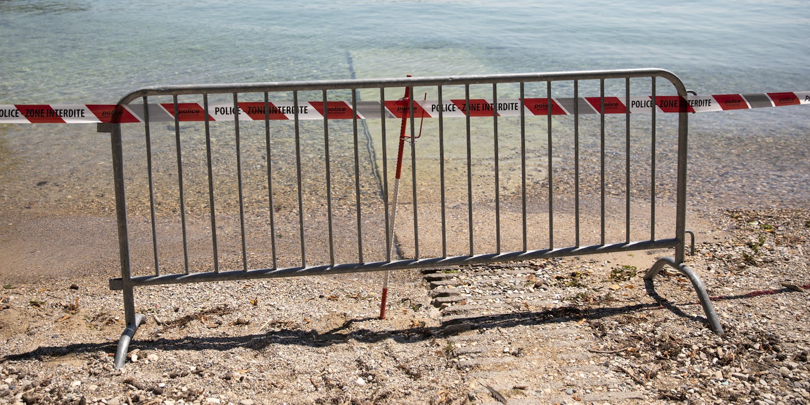 Ein Teil des Neuburgersees in der Schweiz ist wegen hoher Cyanobakterien-Konzentration gesperrt. (31. August 2020)