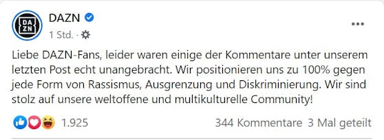 DAZN distanziert sich.
