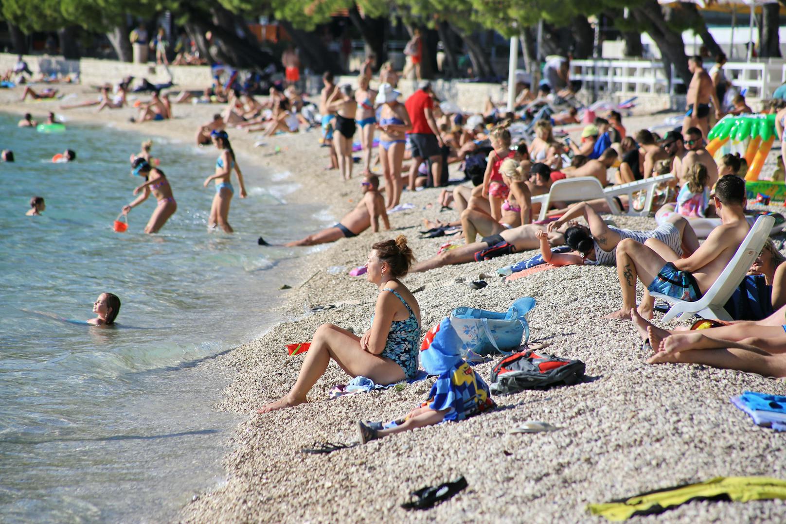 Die Strände in Split nach der Pandemie diesen Sommer wieder gut besucht.