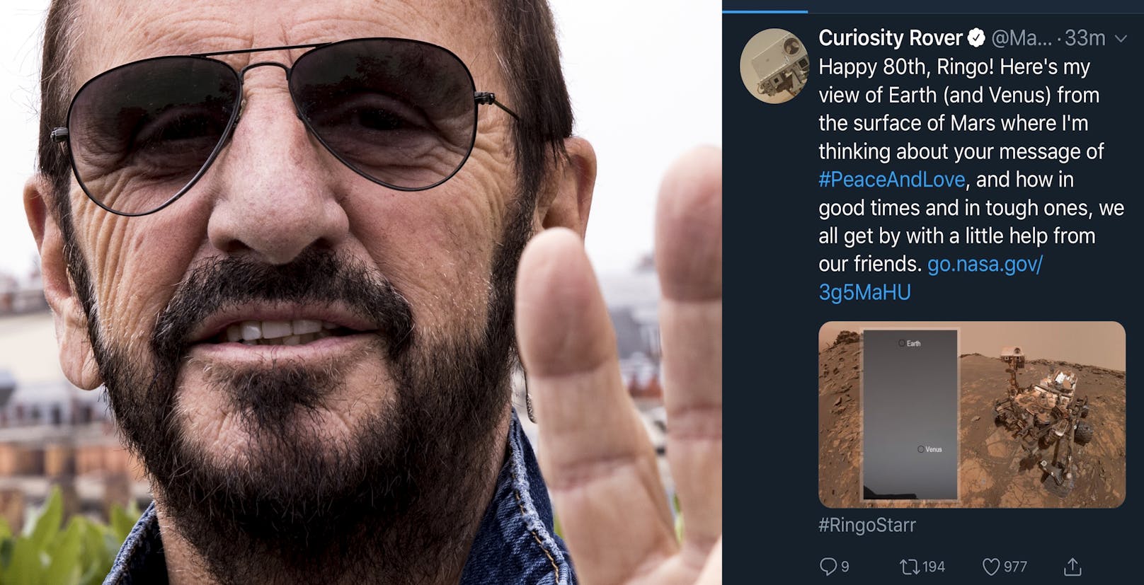 Spacige Gratulation für Ringo Starr