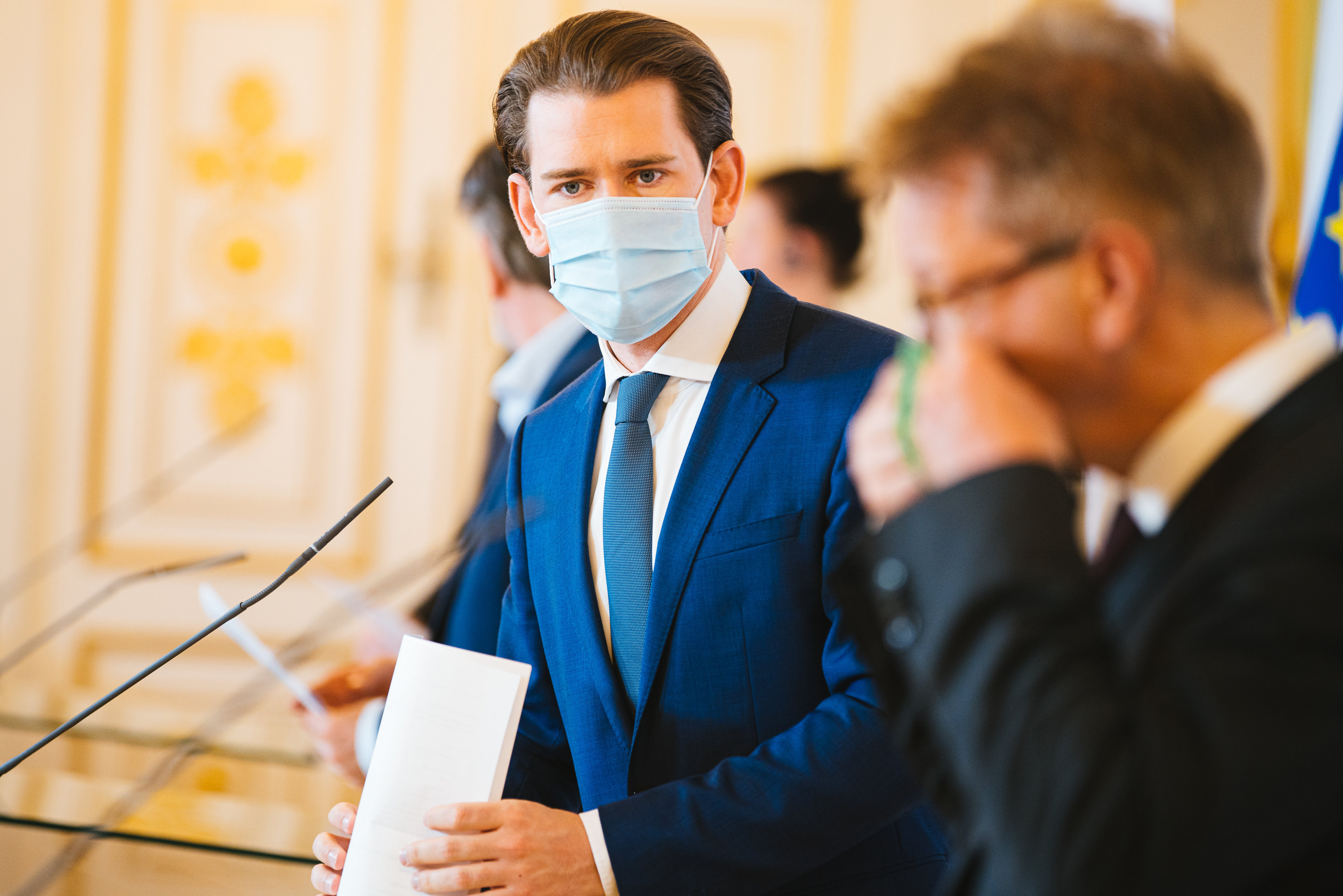 Bundeskanzler Sebastian Kurz und Gesundheitsminister Rudolf Anschober bei einer Pressekonferenz am 29. Mai 2020. Archivbild