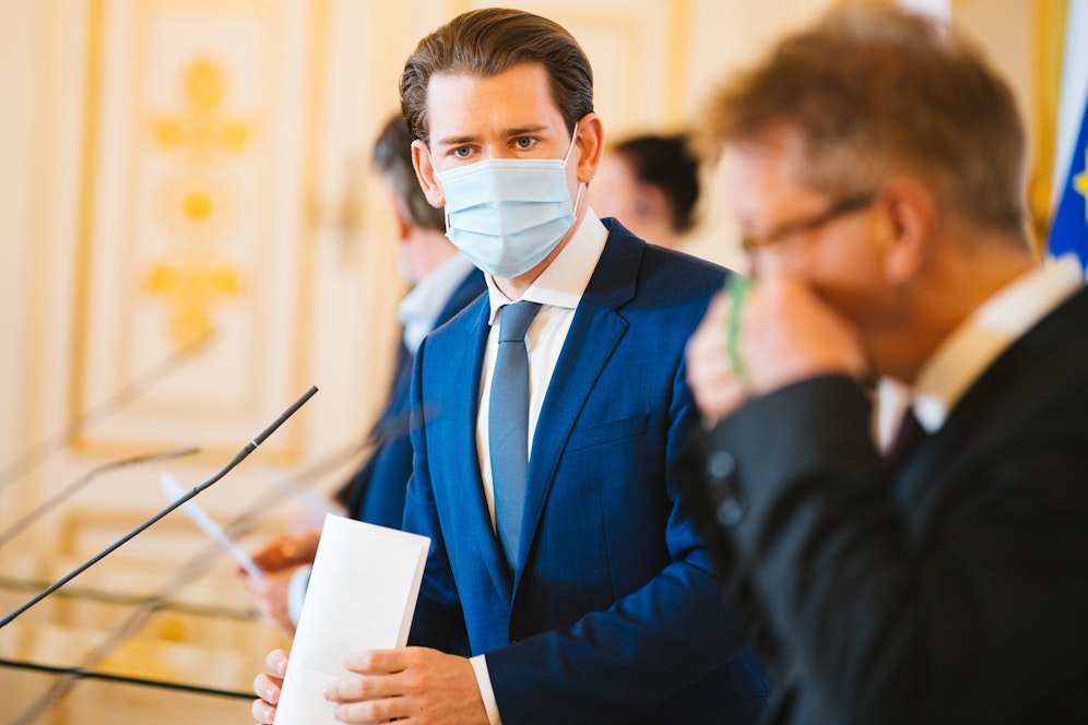 Bundeskanzler Sebastian Kurz und Gesundheitsminister Rudolf Anschober