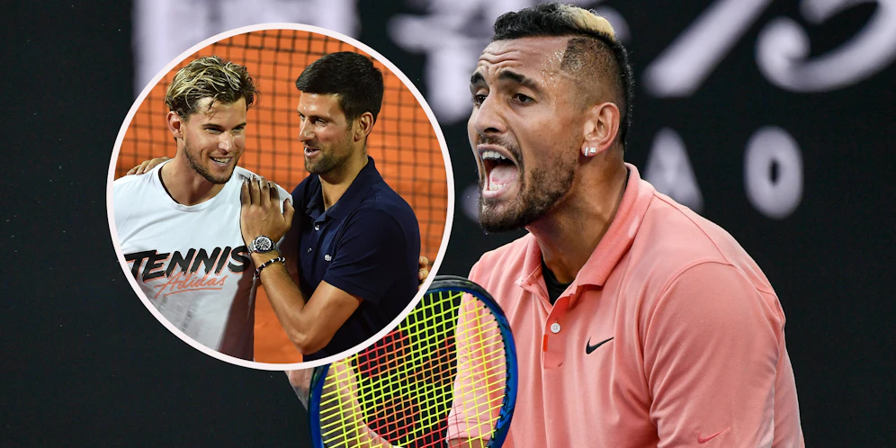 Nick Kyrgios knöpft sich Dominic Thiem vor.