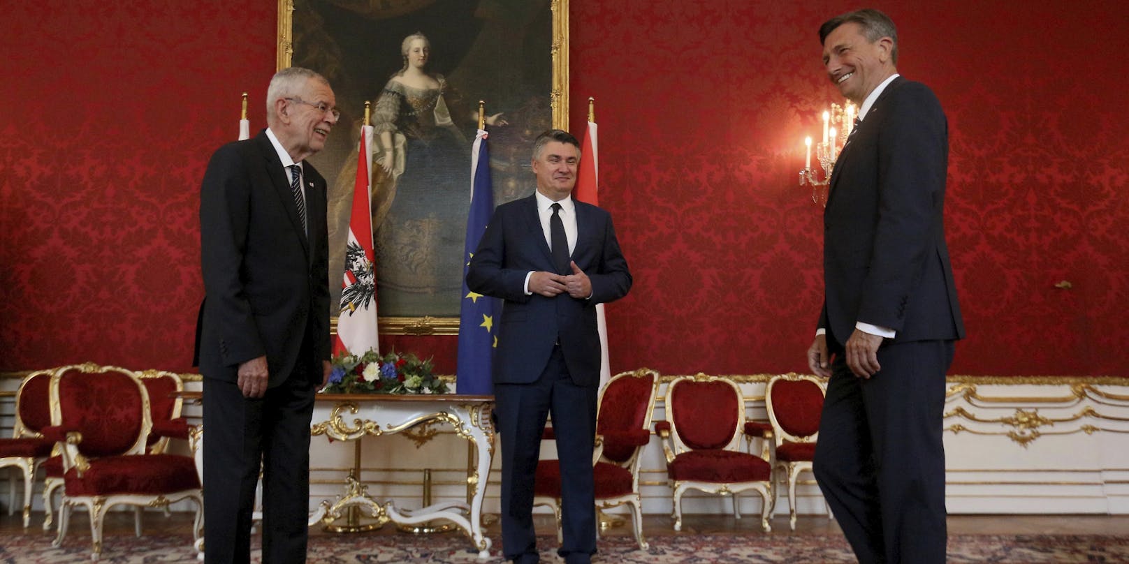 Van der Bellen empfing die beiden Präsidenten aus Slowenien und Kroatien.