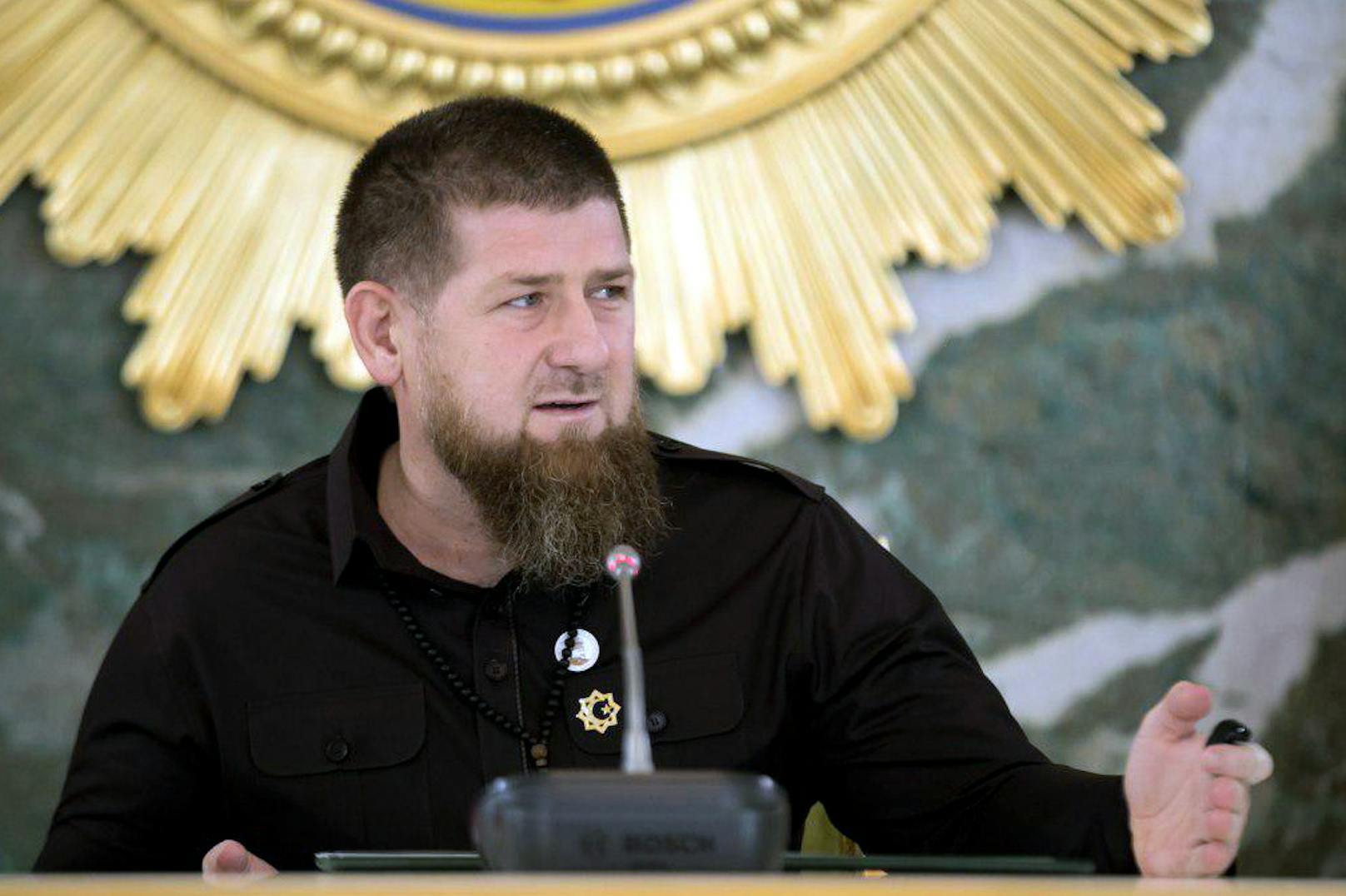 Tschetscheniens-Präsident Ramsan Kadyrow während einer Corona-Krisensitzung am 26. Mai 2020
