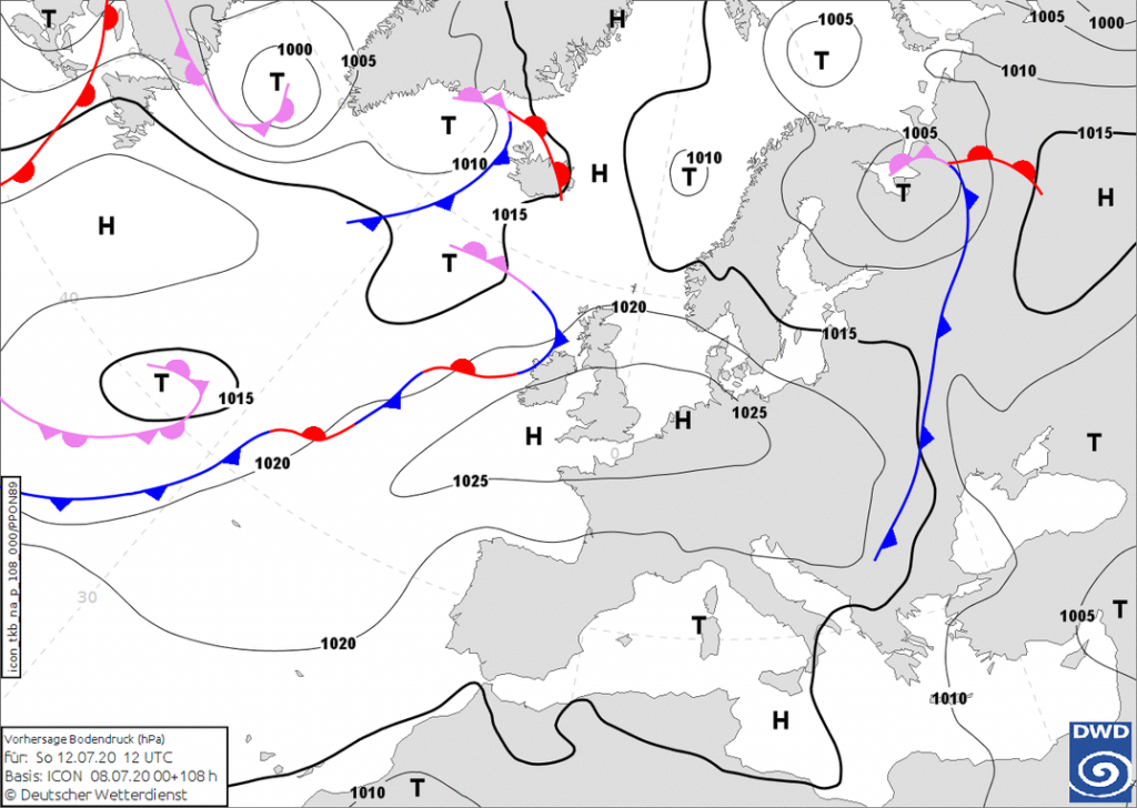 Hochdruckeinfluss am Sonntag