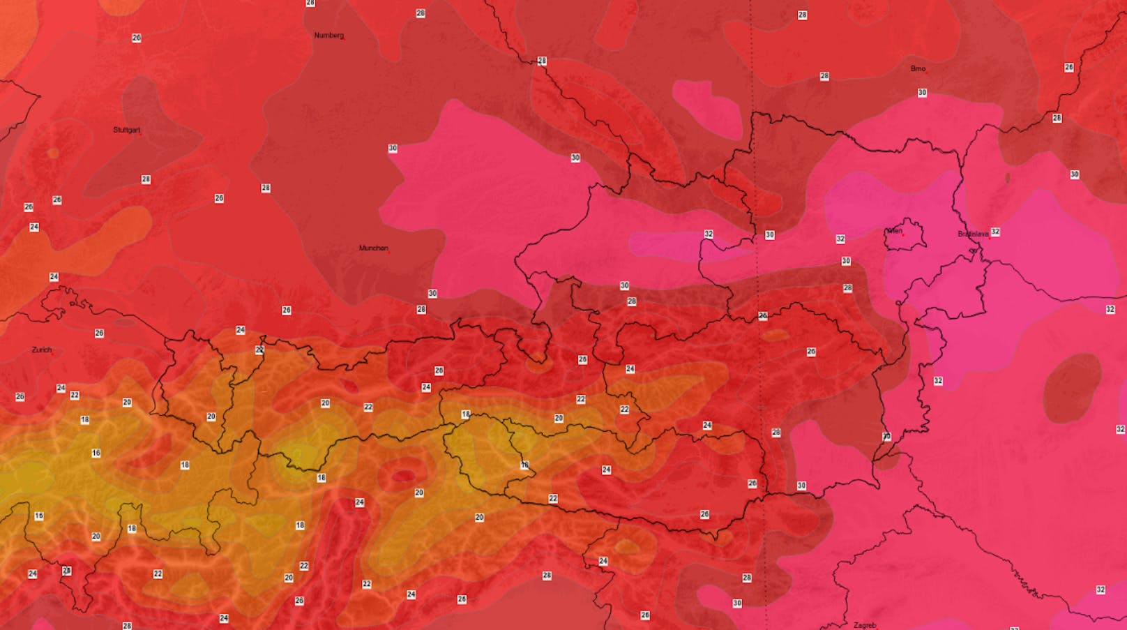 Nächste Woche wird es richtig heiß in Österreich. Der (vorläufige) Ausblick, Daten können noch variieren &gt;&gt;&gt;