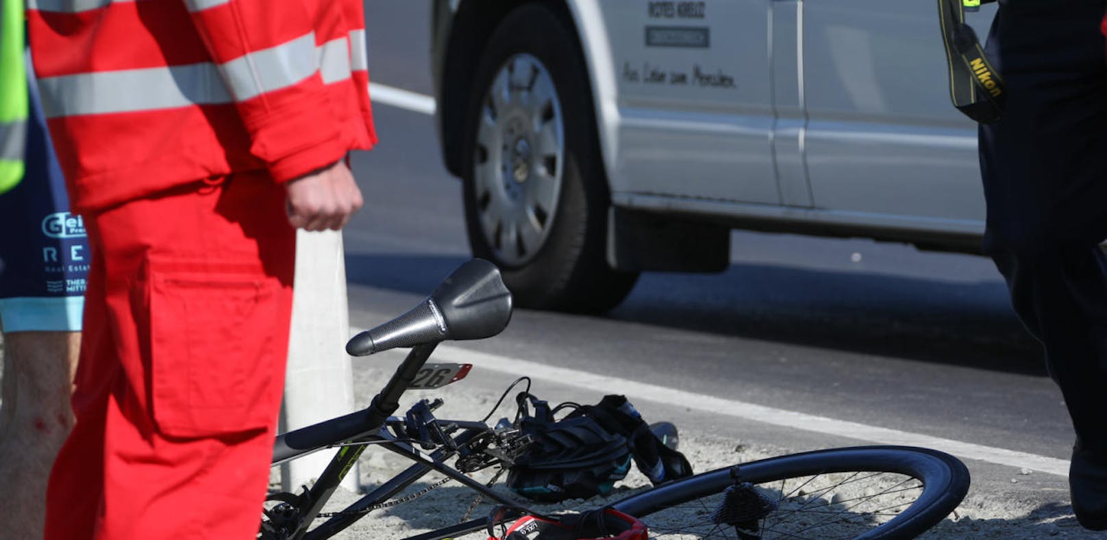 Symbolfoto eines Fahrrad-Unfalls.