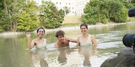 Ana, Fabian und Amanda hatten Spaß im Donaukanal.