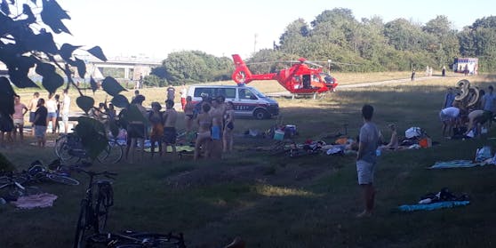 Großeinsatz auf der Wiener Donauinsel (1. August 2020)