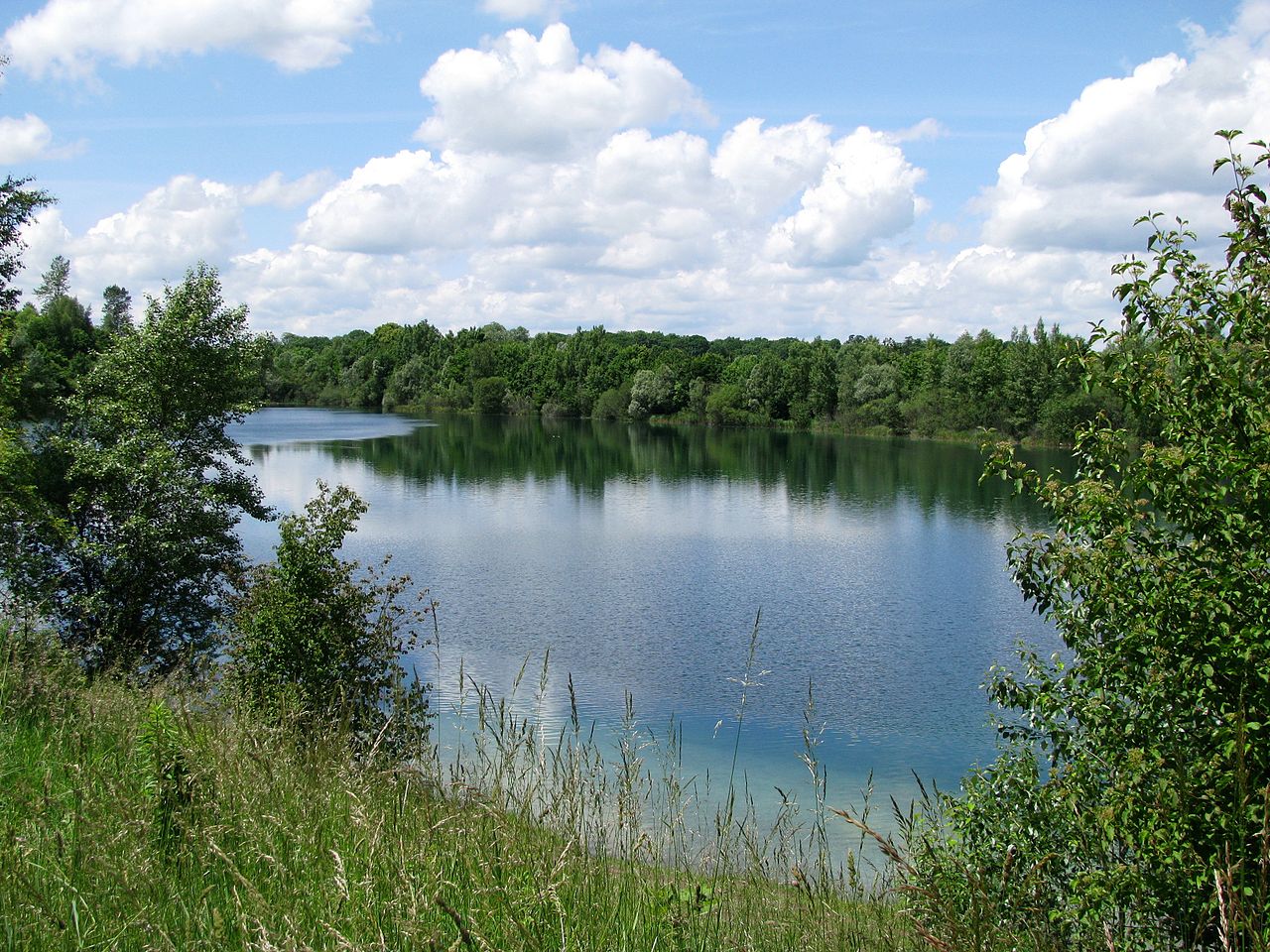 Der Landschaftssee Allacher Lohe in München.