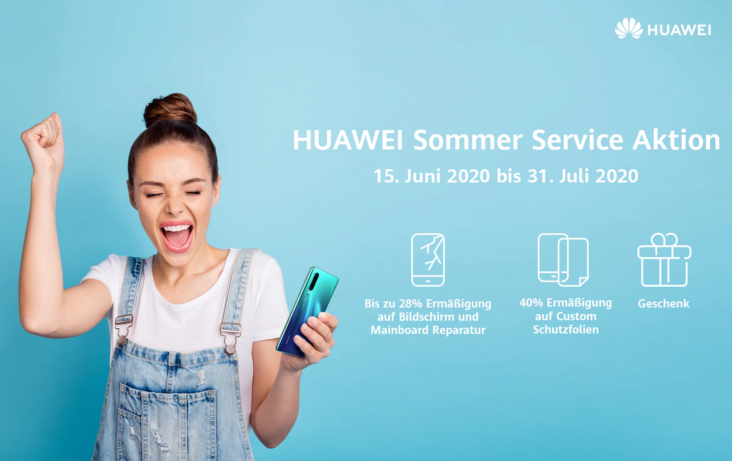 Sorglos in den Sommer: Huawei bietet seinen Kunden eine Sommer Service Aktion.