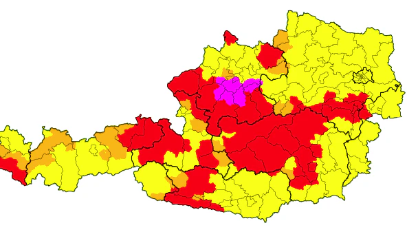 In OÖ gab es am Donnerstagnachmittag die höchste Warnstufe.