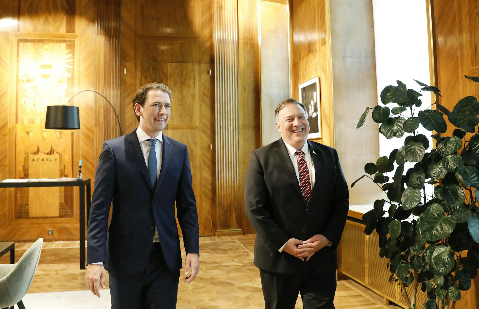 Zum Abschluss seines Österreich-Trips traf US-Außenminister Mike Pompeo (re.) auf Bundeskanzler Sebastian Kurz. 