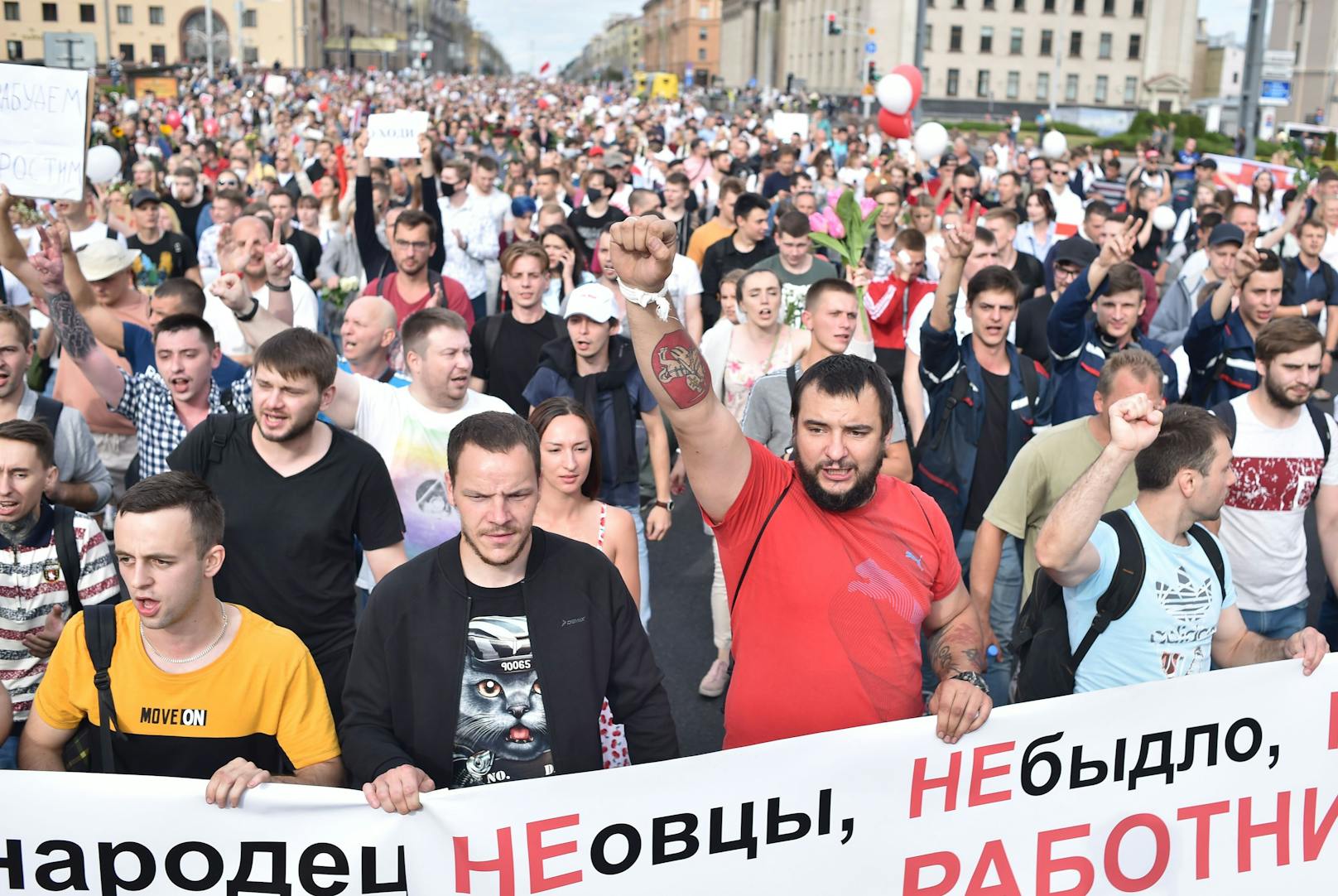 Die Proteste in Weißrussland halten seit der Wahl an.