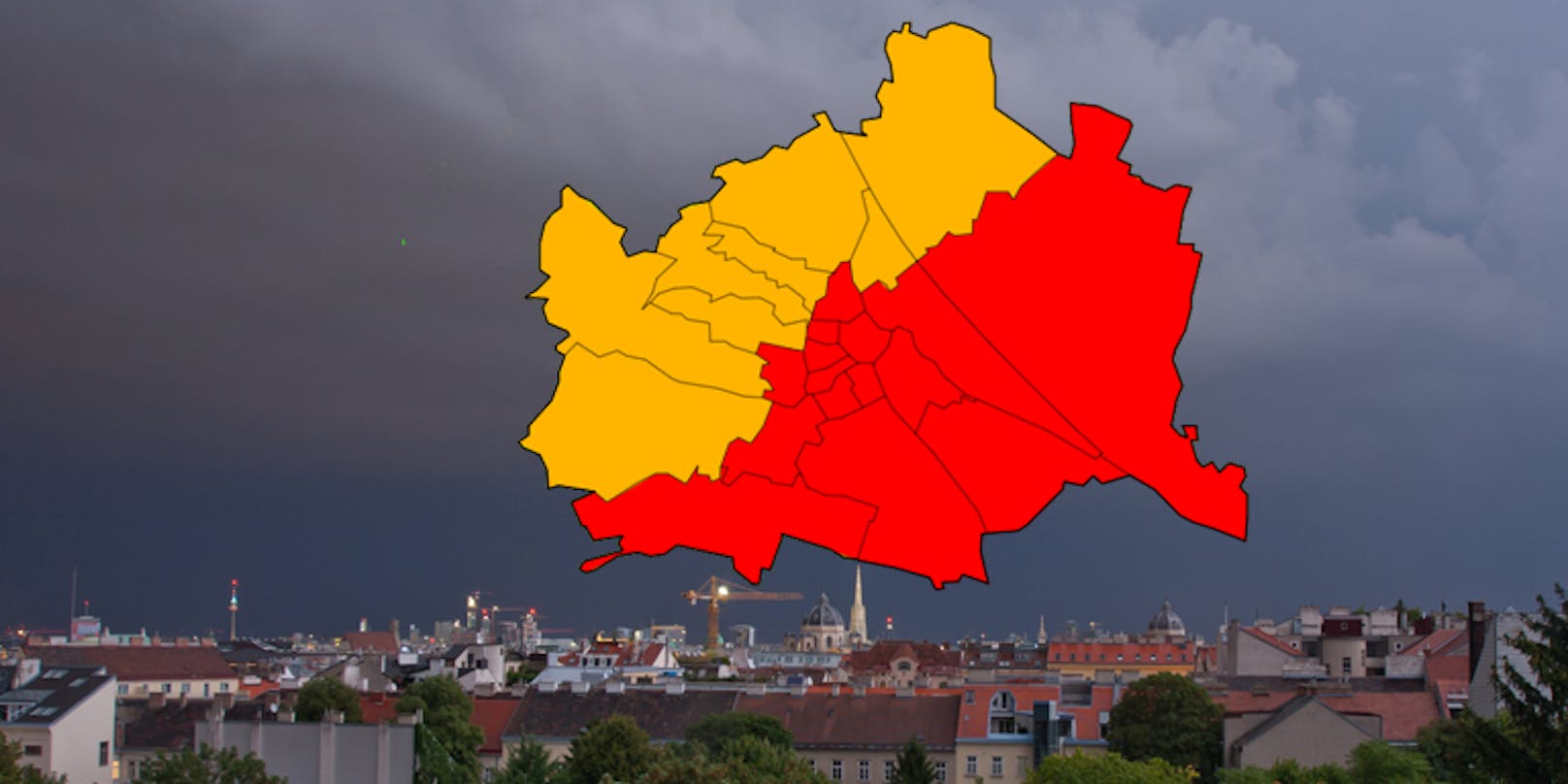 Rote Warnstufe für Wien