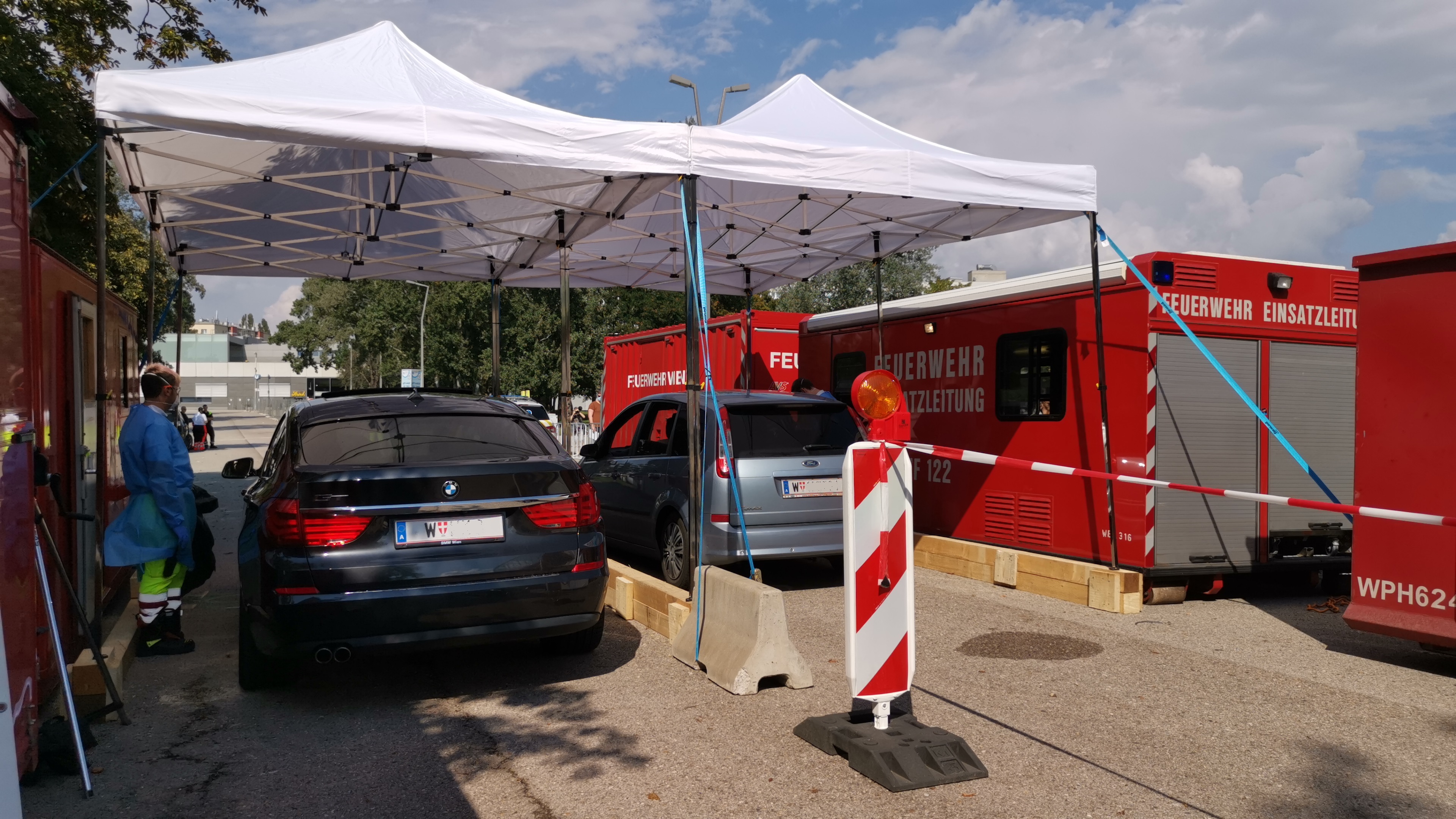 So sieht das Test-Zelt aus.