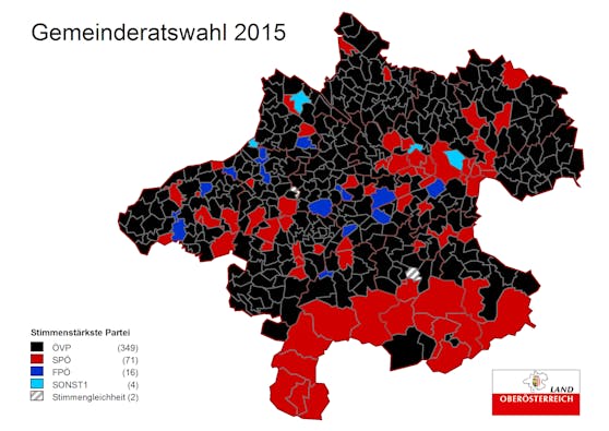 Das sind die Machtverhältnisse in OÖ seit 2015.