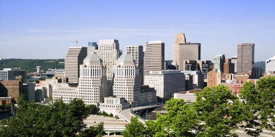 Das Stadtzentrum von Cincinnati, OH.