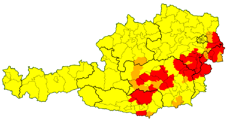 Aktuelle Warnungen in Österreich