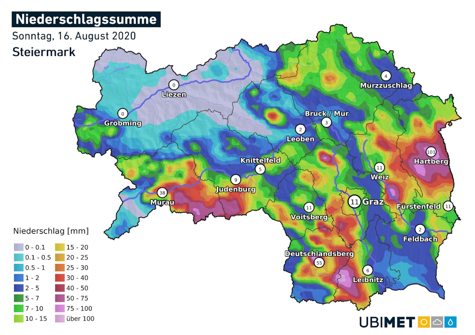 Regenanalyse für die Steiermark