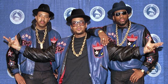 Run DMC: Joseph "Run" Simmons, Darryl "DMC" McDaniels und Jason Mizell "Jam Master Jay" (v.l.n.r.)