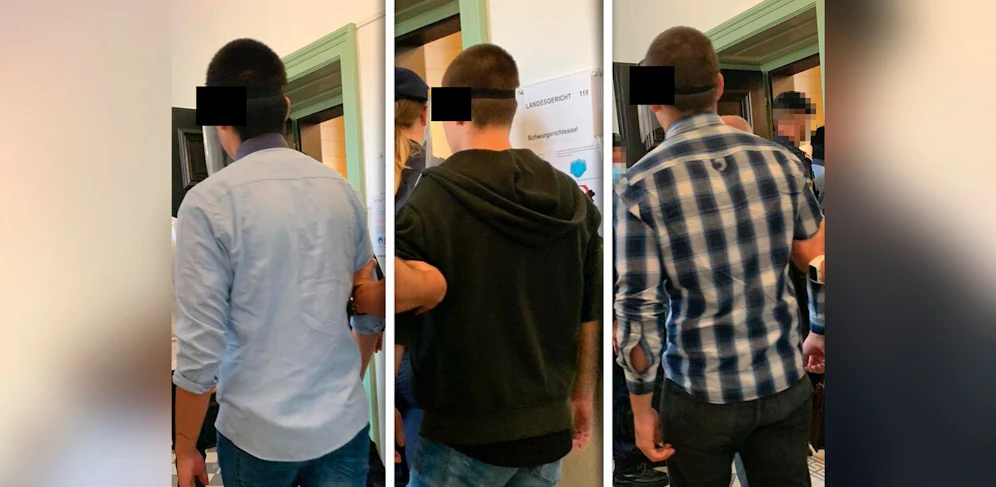 Die drei angeklagten Teenager vor Gericht