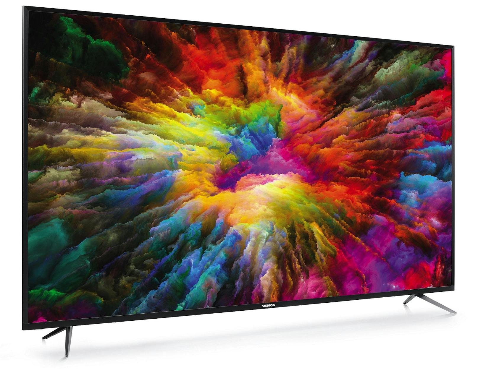 Der Medion LIFE X17575 Ultra HD Smart-TV ist 75 Zoll groß und kostet 799 Euro.