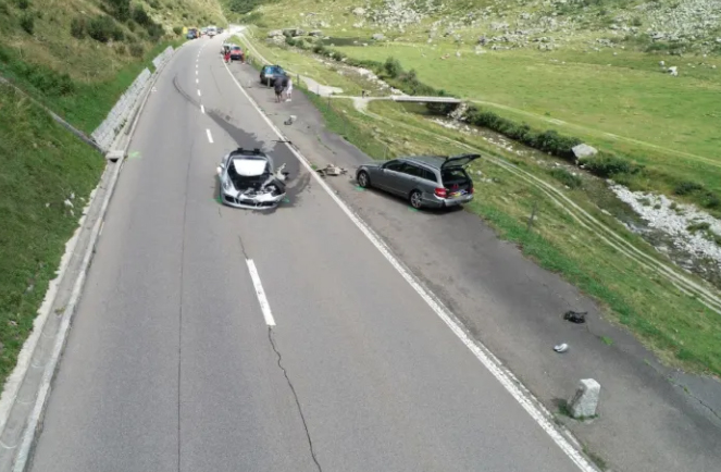 Massenkarambolage am Gotthardpass