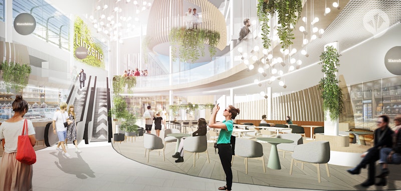 So wird die Arkade am Linzer Taubenmarkt ab März 2021 aussehen.