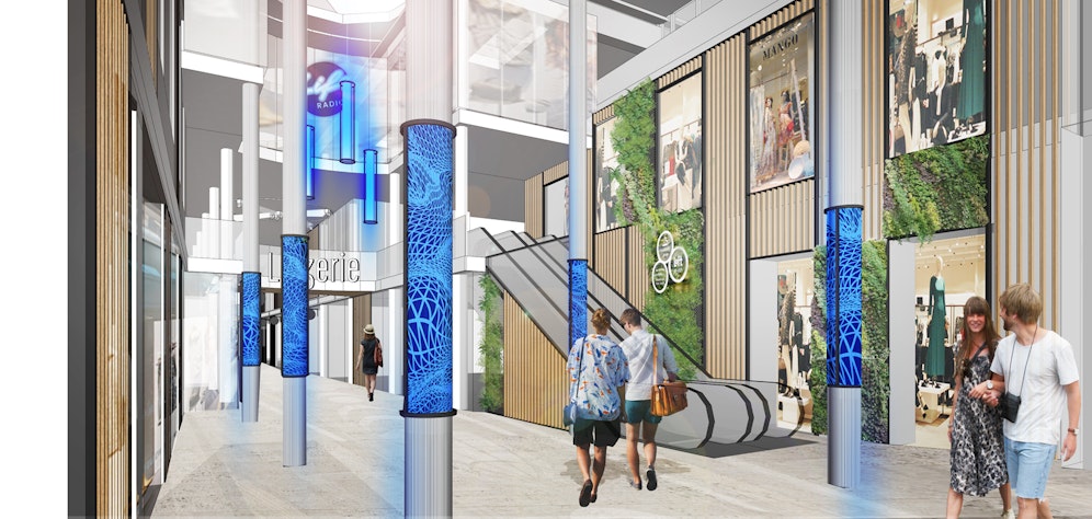 So wird die Arkade am Linzer Taubenmarkt ab März 2021 aussehen.