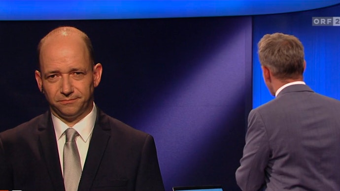 Thomas Hofer stand per Schaltung ins ZiB2-Studio Martin Thür Rede und Antwort