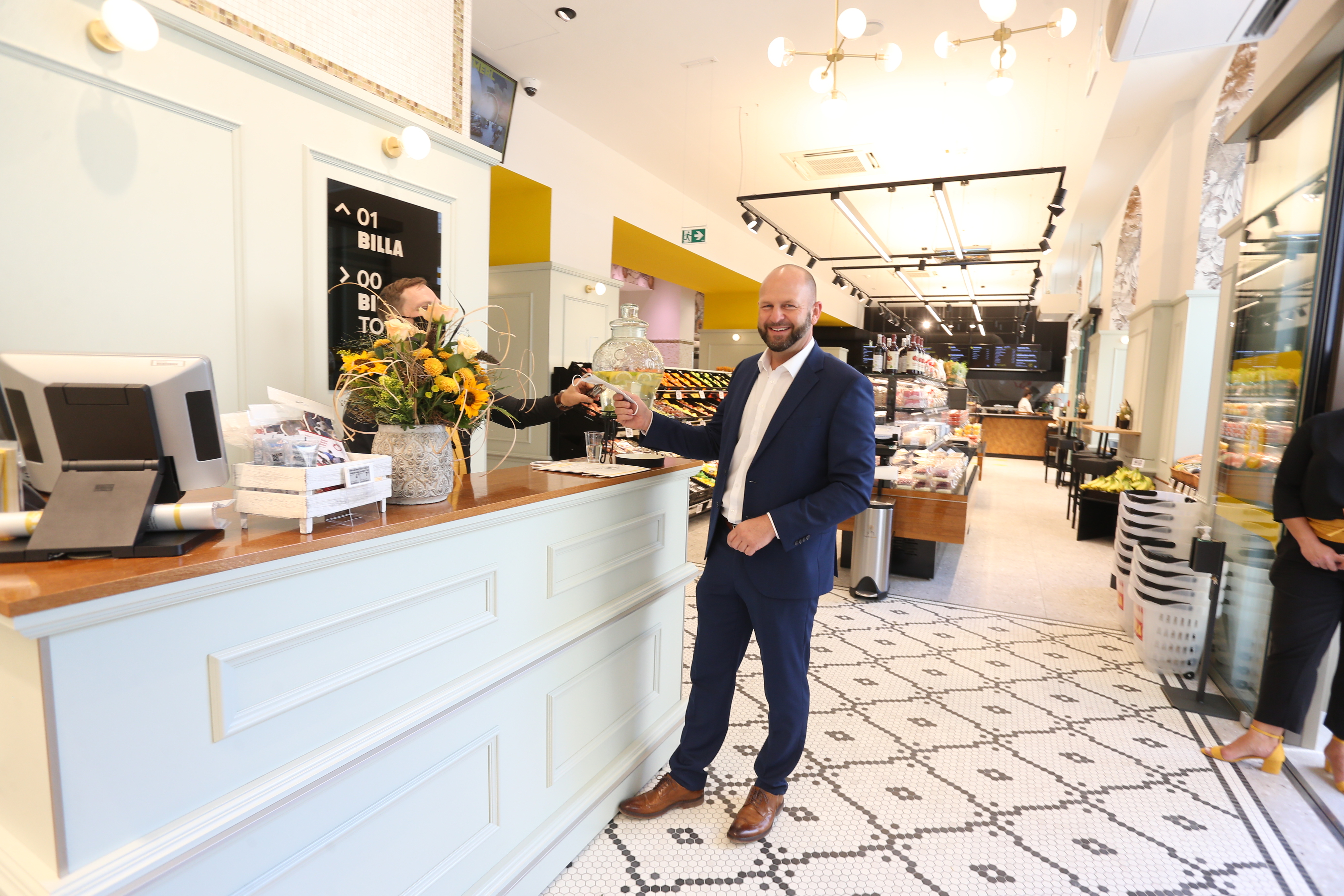 Vorstand Harald Mießner im neuen Flagship-Store Billa-Merkur-Vorstand Harald Mießner im neuen Flagship-Store.