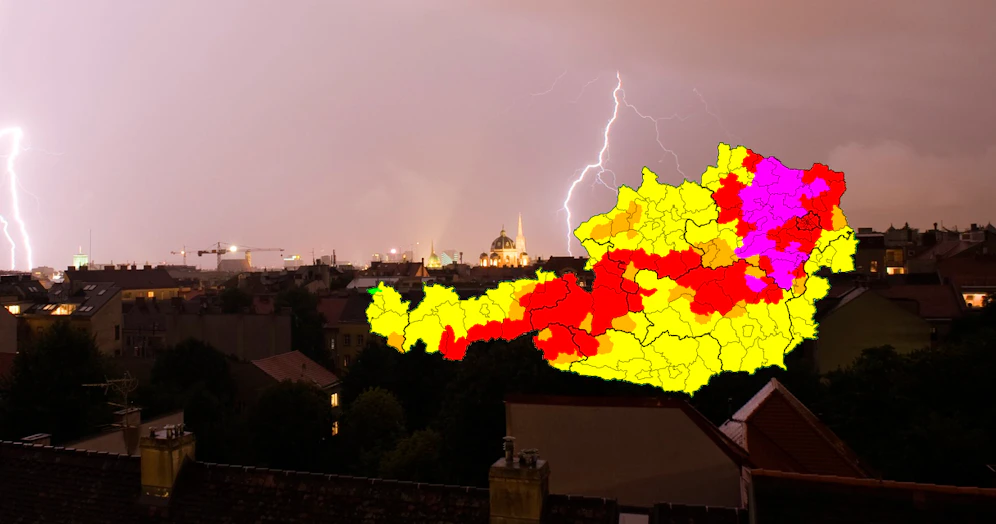 Unwetter drohen in ganz Österreich.