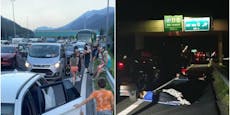 Stau-Augenzeuge: "Streit, Gewalt und Bett auf Autobahn"