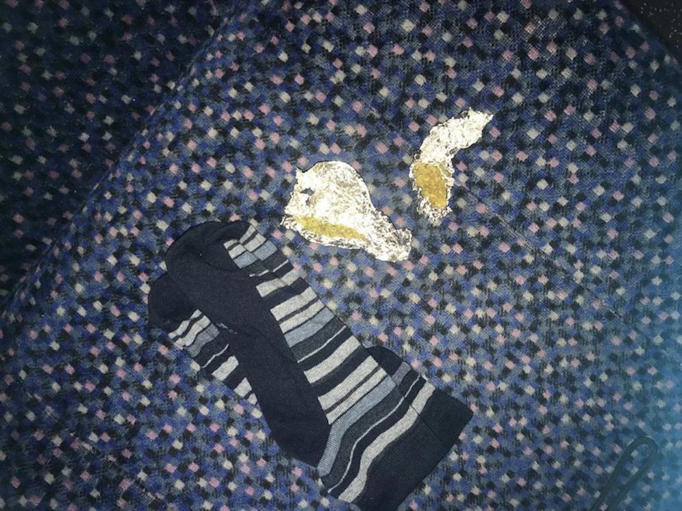 In dieser Socke hatte der Zugreisende Marihuana versteckt.