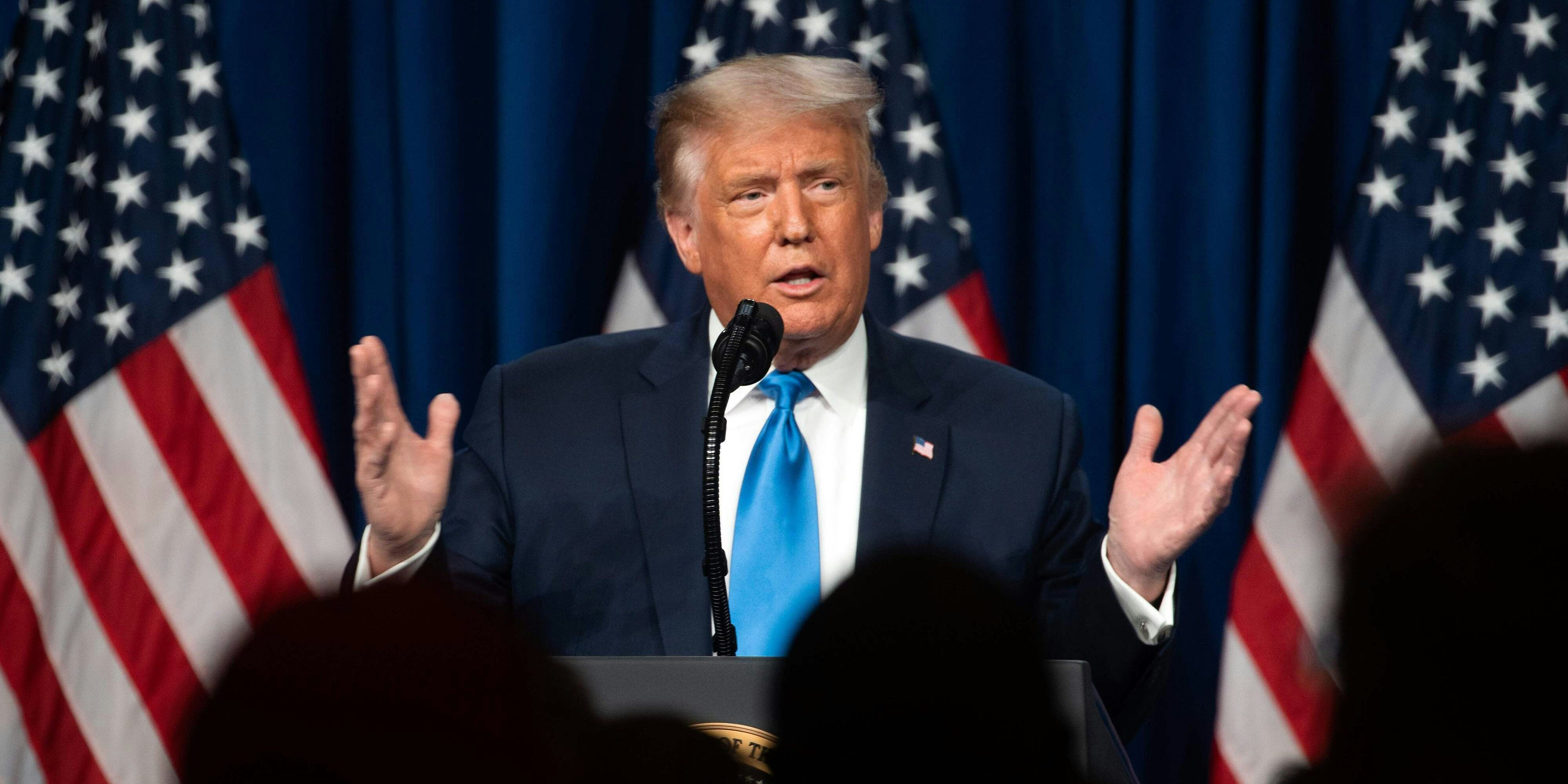 Donald Trump hält eine Rede am Parteitag der Republikaner in Charlotte, North Carolina(24. August 2020)